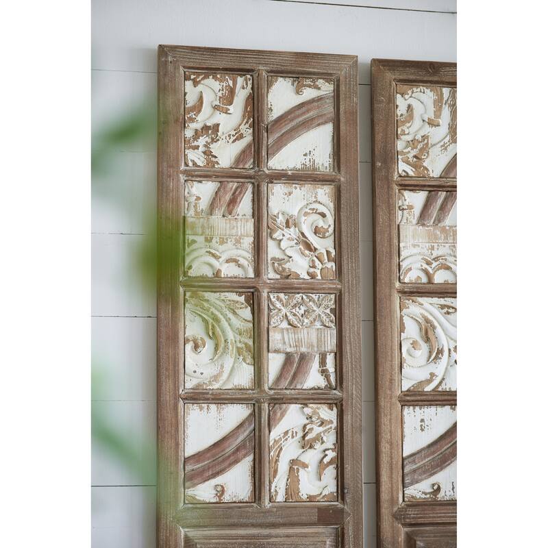 Modern Wall Decor, Decorative Wall Sculpture with Tile Textures and Floral Patterns, Suitable for Any Environment