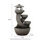 preview thumbnail 7 of 19, Glitzhome 32"H 4-Tiered Zen Pagoda Polyresin LED Lighted Outdoor Floor Water Fountain