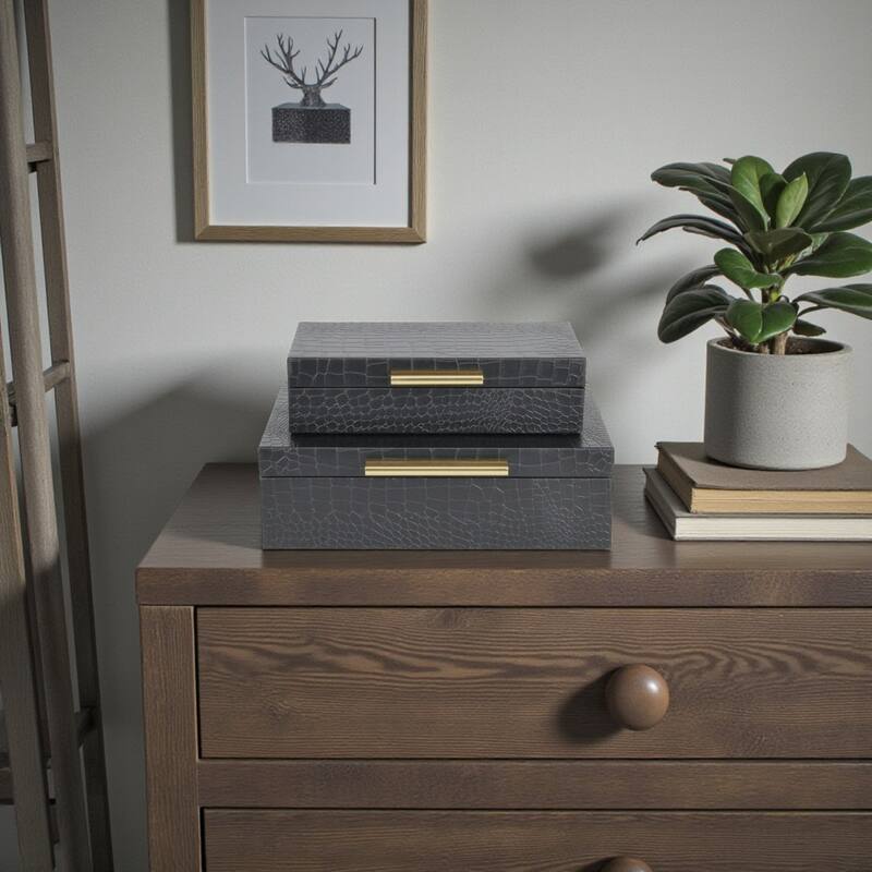 Lusan Black Vinyl Decorative Box Set