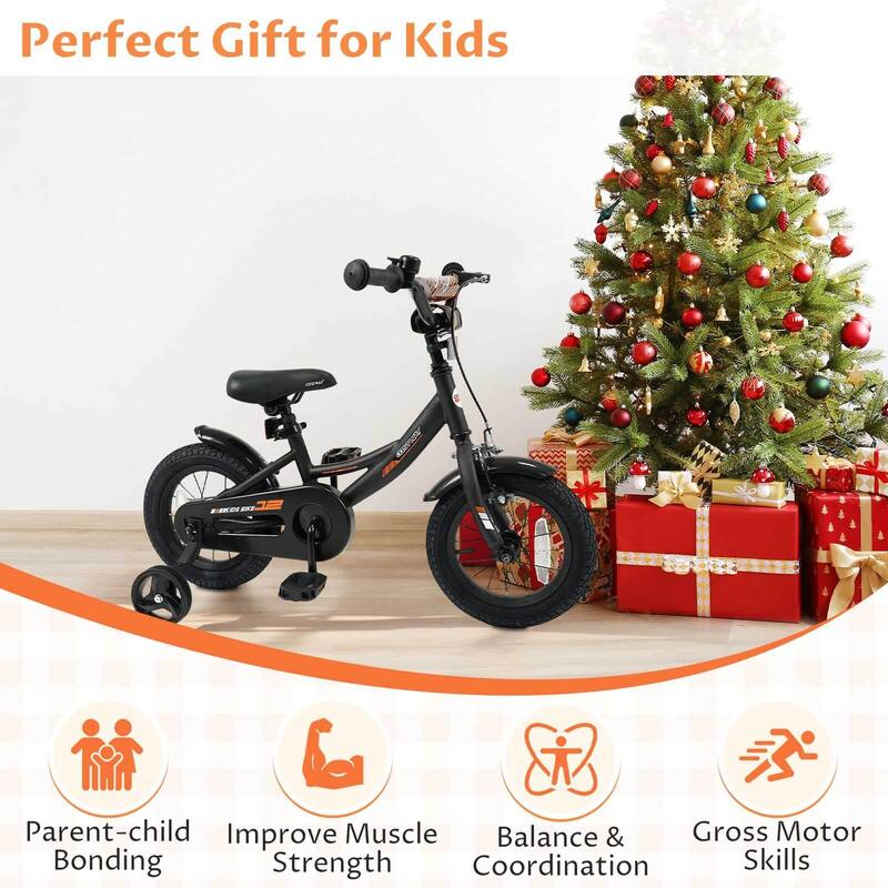 Costway 14" Kids Bike with Removable Training Wheels Adjustable Seat & - See Details