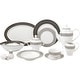 preview thumbnail 1 of 6, 57 Piece Black and White Dinnerware Set-New Bone China Service for 8 People