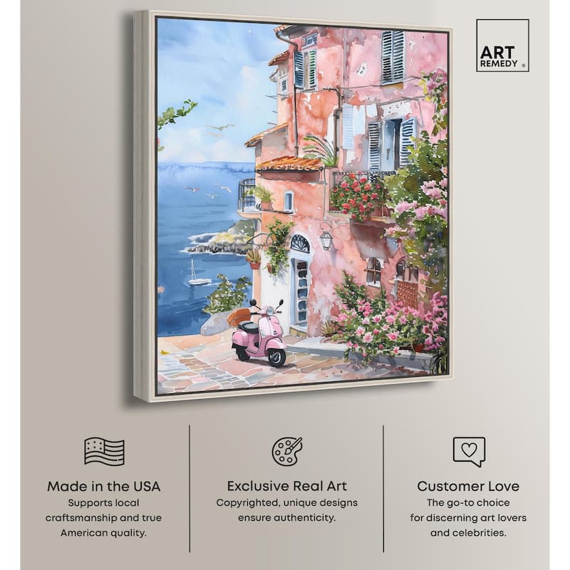 Lush Coastal Villa II Canvas by Art Remedy