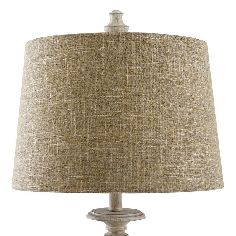The Gray Barn Willowsun Distressed Off White Candlestick Footed Table Lamp