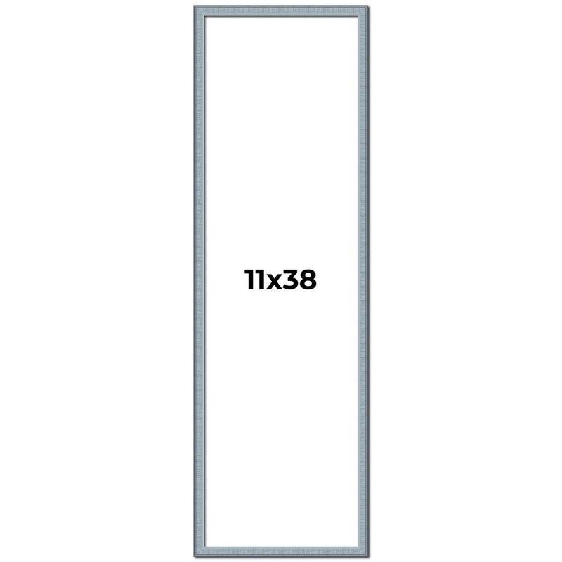 11x38 Frame Rustic Sky Blue Solid Wood Picture Frame | 0.75 Inch