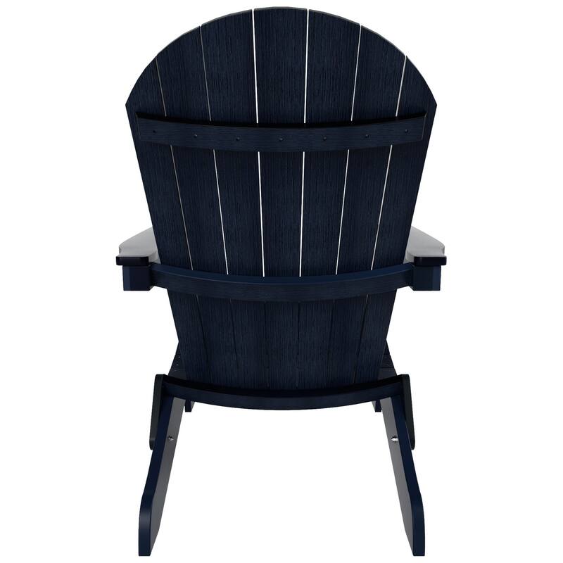 Vineyard HIPS Outdoor Folding Eco-Friendly Seashell Adirondack Chair with Ottoman & Side Table (3-Piece Set)