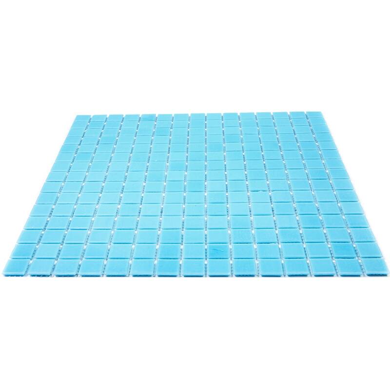 Apollo tile 12" x 12" Dune Glossy Aqua Blue Glass Tile (20 sq ft/case) - 20 Pack