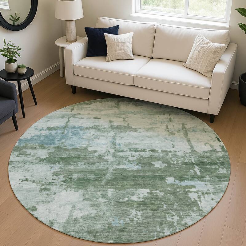 Machine Washable Indoor/ Outdoor Crouppen Modern Chantille Rug