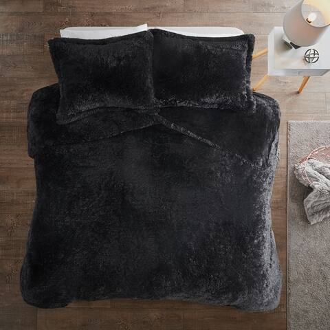 Leena Shaggy Fur Duvet Cover Set by Intelligent Designs