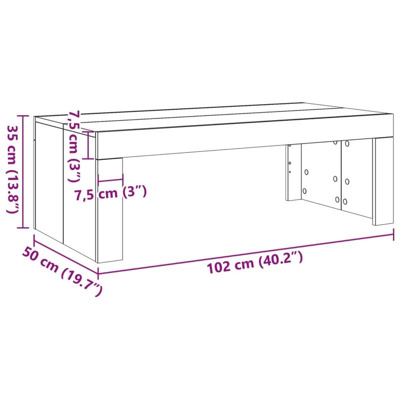 vidaXL Coffee Table Artisan Oak Engineered Wood Standard Modern - 19.7 x 40.2 x 13.8