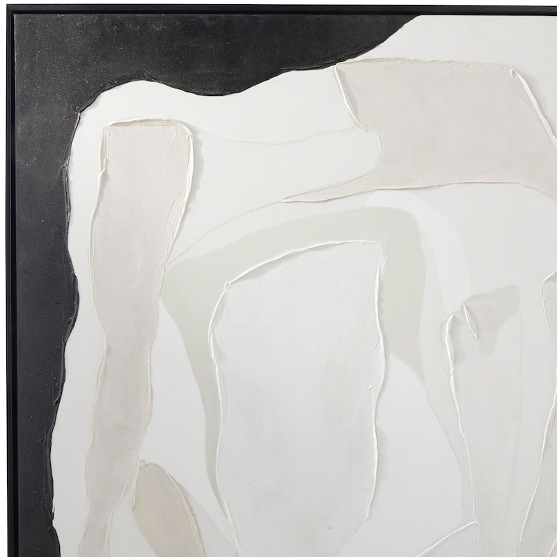 Canvas Contemporary Abstract Framed Wall Art with Black Frame