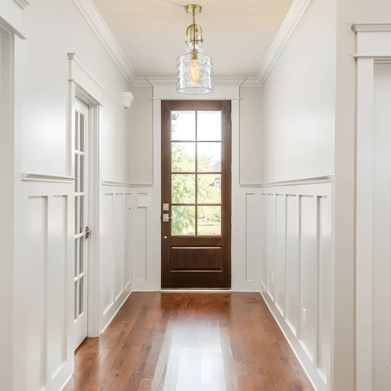 Starsky 1-Light 7.09in. Modern Globe Single Clear Hammered Glass Pendant