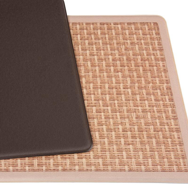 World Rug Gallery Natural Border Anti-Fatigue Standing Mat