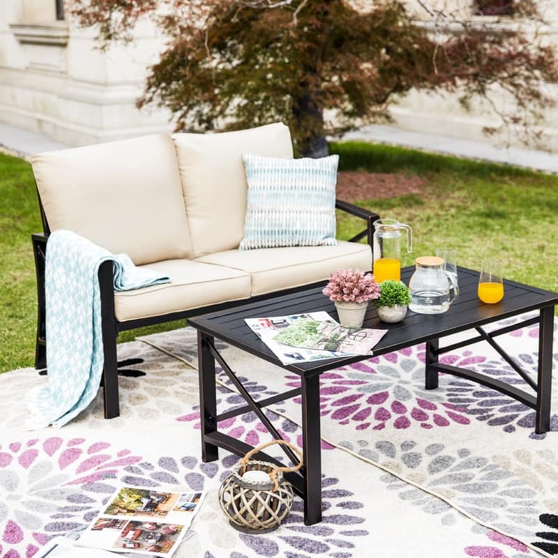 PATIO FESTIVAL 2-Piece Outdoor Loveseat & Coffee Table Set