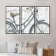 preview thumbnail 1 of 10, Designart 'Paris France Bicycles III' Traditional Framed Art Prints Set of 3 - 4 Colors of Frames 36 in. wide x 20 in. high - 3 Panels - Black