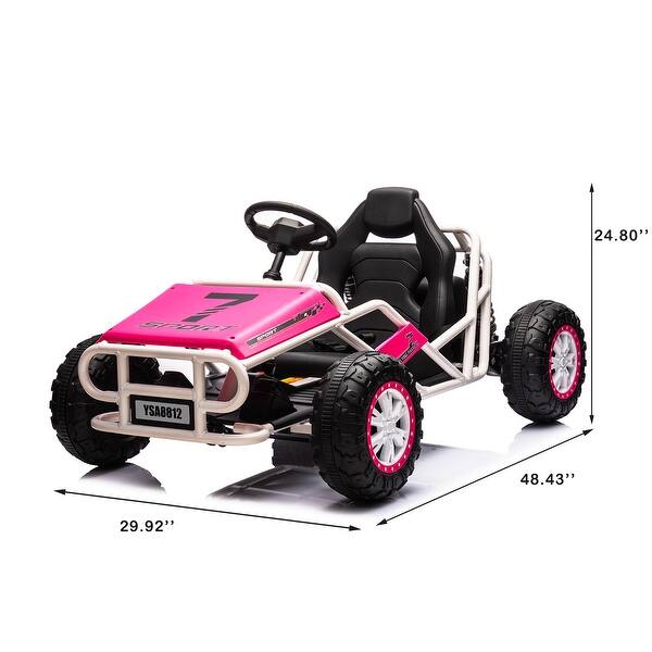 dimension image slide 1 of 3, Electric Go-Kart for Kids 24V Off-Road with Adjustable Speeds and Shock Absorbers Ideal Holiday Present