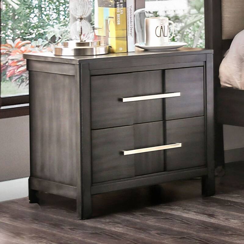Beautiful 1pc Nightstand Transitional Style Gray Bedside Table