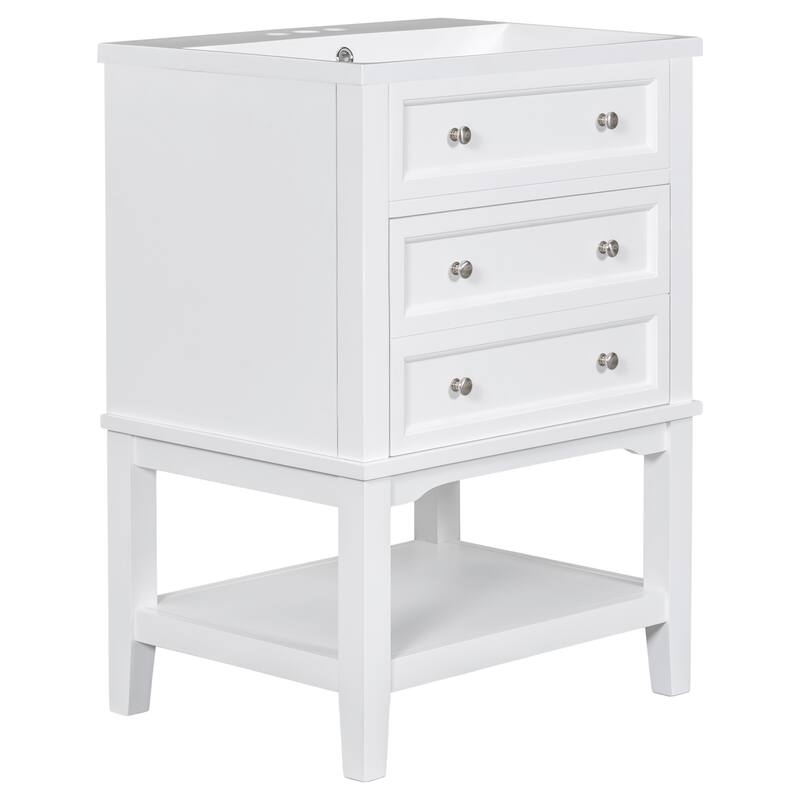 GDFStudio - Oliver Compact Solid-Frame Bathroom Vanity for Practical Everyday Storage - 24"
