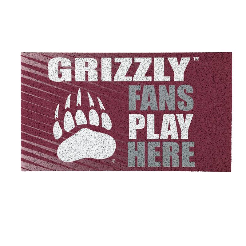 28 in. x 16 in. University of Montana "Fans Play Here" PVC Door Mat
