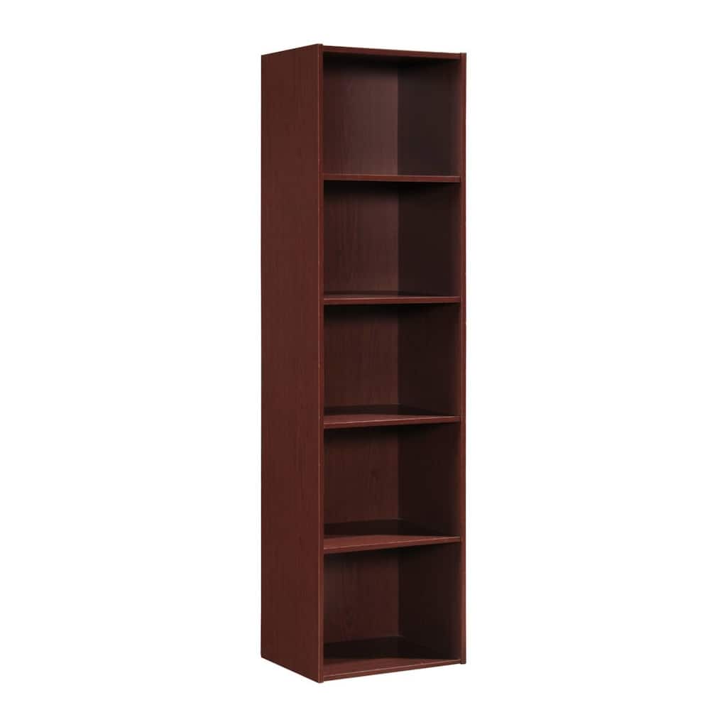 59" Mahogany Brown Multipurpose Bookcase with 5-Shelves