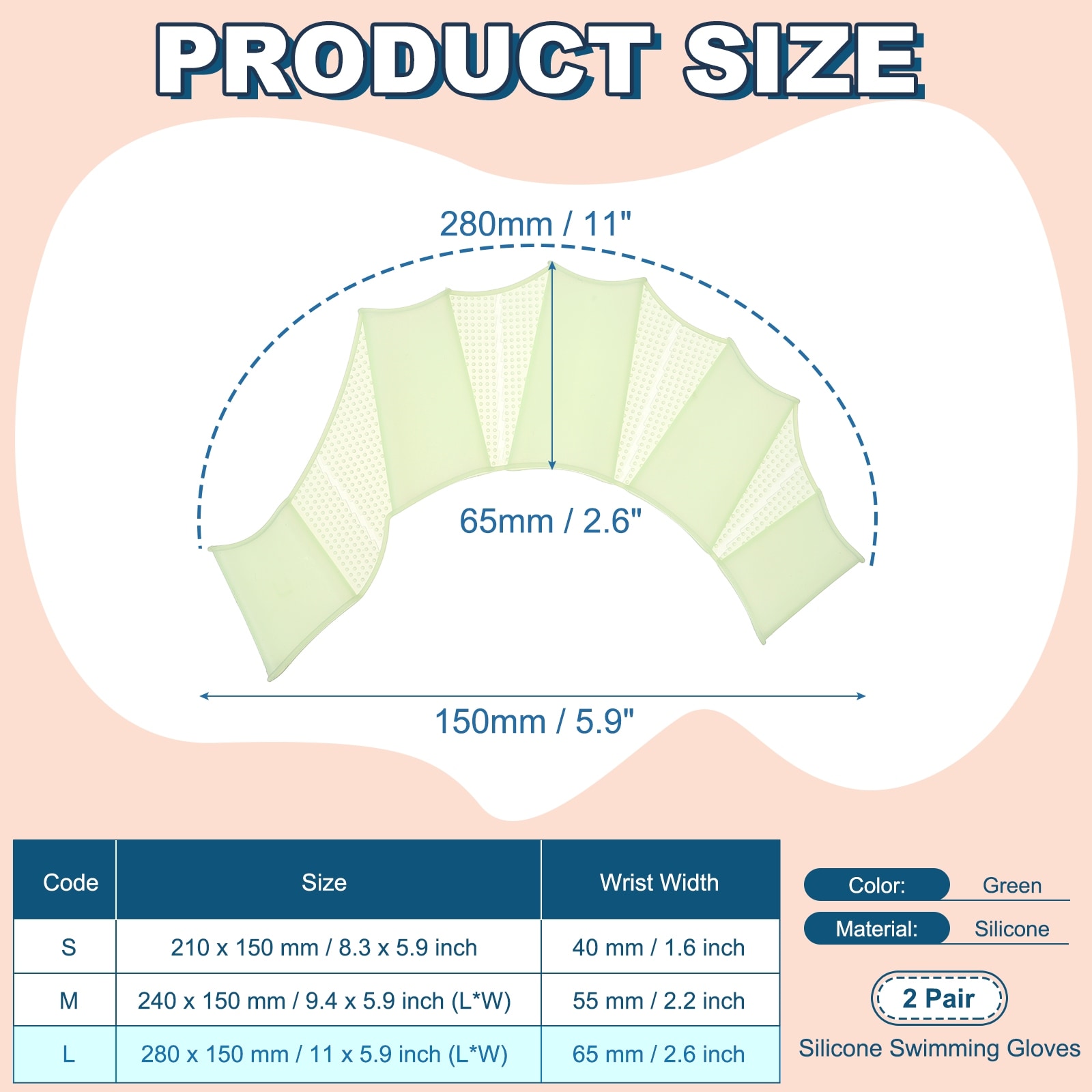 Silicone Swimming Gloves, Webbed Gloves for Swimming Half-Finger Frog Type Water Resistance Gear Swim Fins