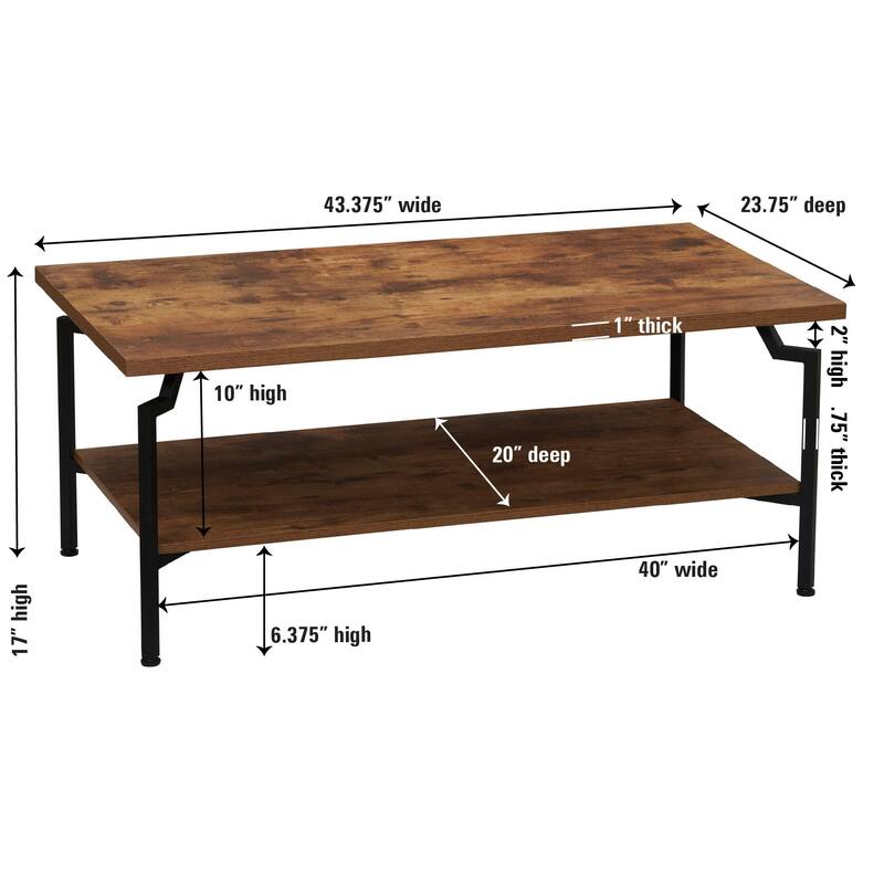 Household Essentials Modern Wood Coffee Table
