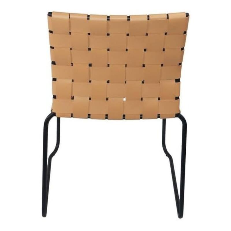 Aria Home Set of 4 Sand Manon Recycled Leather Strap Stackable Chairs