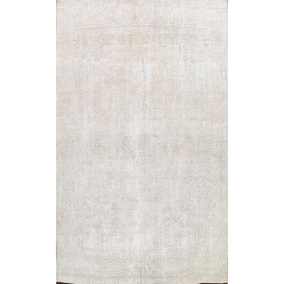 Clearance Distressed Floral Tabriz Persian Area Rug Wool Hand-knotted - 9'7" x 12'7"