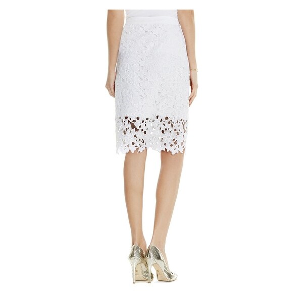 Womens white knee length pencil skirt