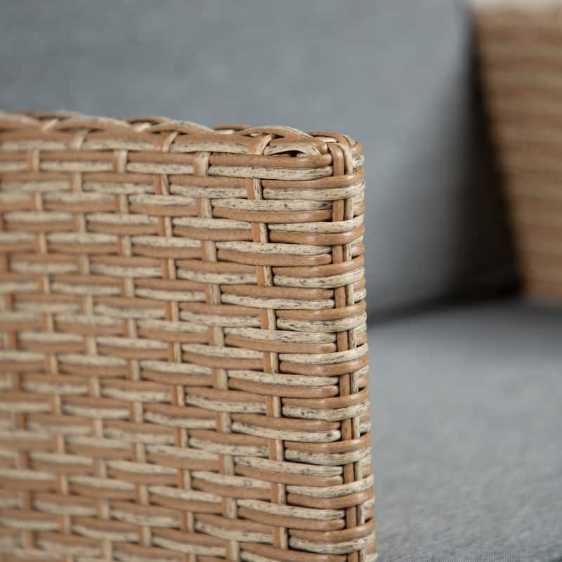Liyana Transitional Compact Wicker and Glass 11-Piece Outdoor Dining Set by M&L Co.