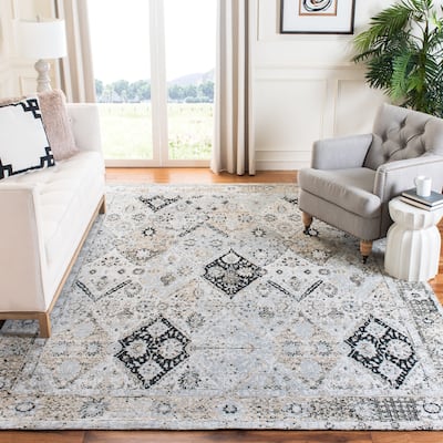 SAFAVIEH Handmade Classic Vintage Traditional Oriental Ivory/Silver Chenille Rug
