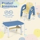 preview thumbnail 4 of 5, Kids Table and 2 Chairs Set with Storage Shelf and Building Blocks-Blue - 31" x 19" x 19"