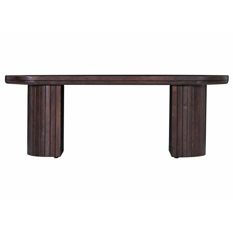 Stearns & Foster Geneva 70 in. Brown Solid Wood Oval Dining Bench