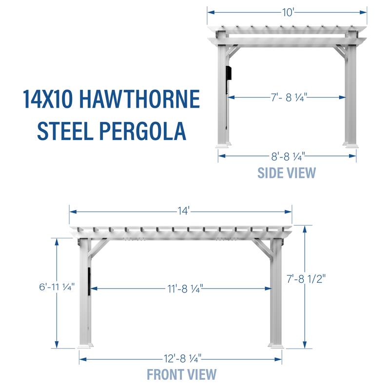 Backyard Discovery Hawthorne 14x10' Galvanized Steel Pergola w/ Canopy