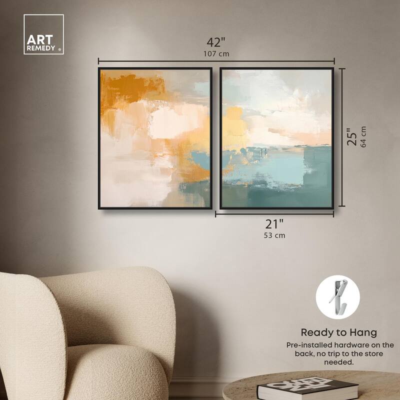 Muted Melody I Canvas Set of 2 by Art Remedy
