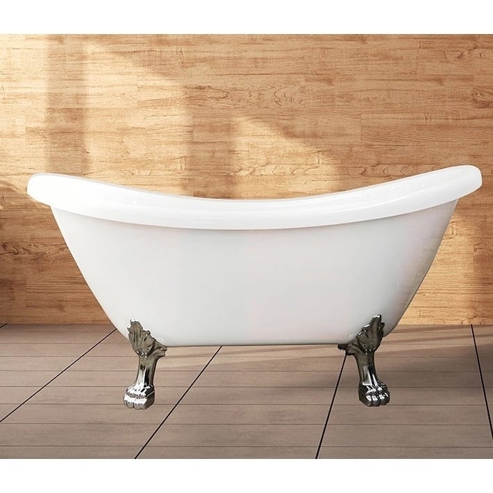 Daphne 59" & 69" Clawfoot Tub White or Black Acrylic Five Feet Colors