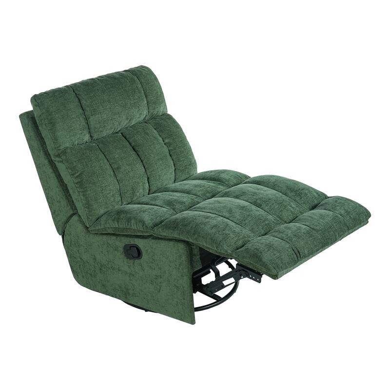 360° Swivel Rocker Recliner Chair Chenille Upholstered Manual Recliner