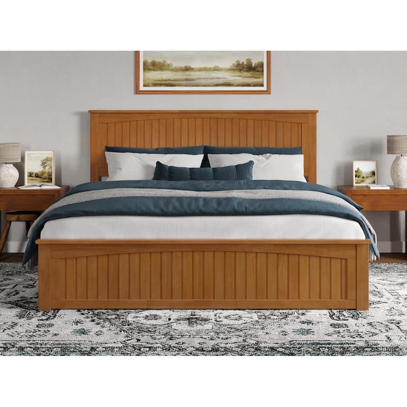 Naples Solid Wood Low Profile Platform Bed with Matching Footboard