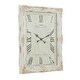 preview thumbnail 3 of 16, White Wooden Carved Acanthus Floral Wall Clock with Distressing