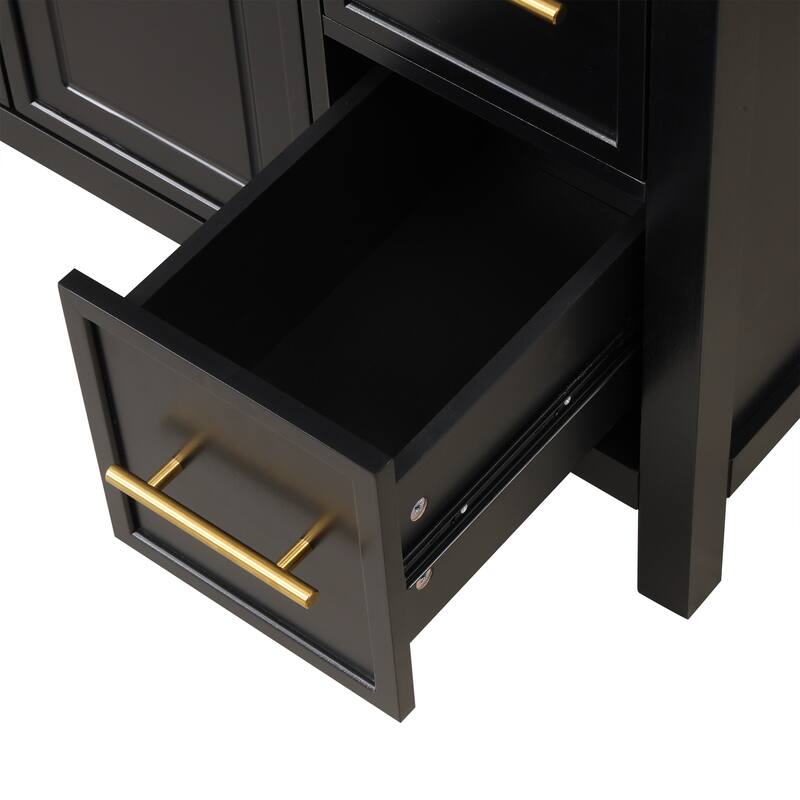 Merax Bathroom Vanity with Sink Top & Golden Metal Handles