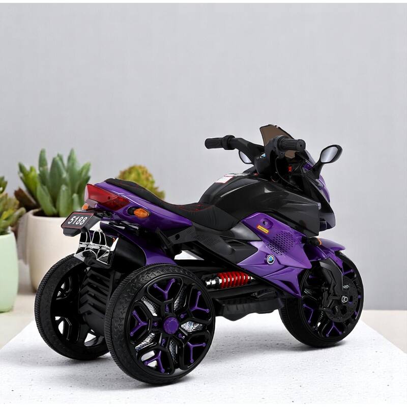 12V Kids Electric Ride-On Motorcycle with Manual Throttle, LED Wheel Lights, Bluetooth Music- Battery Powered Motorbike