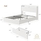 preview thumbnail 2 of 16, Boucle Bed Frame with Storage Headboard, Upholstered Platform Low Profile Bed Frame with 4 Storage Drawers