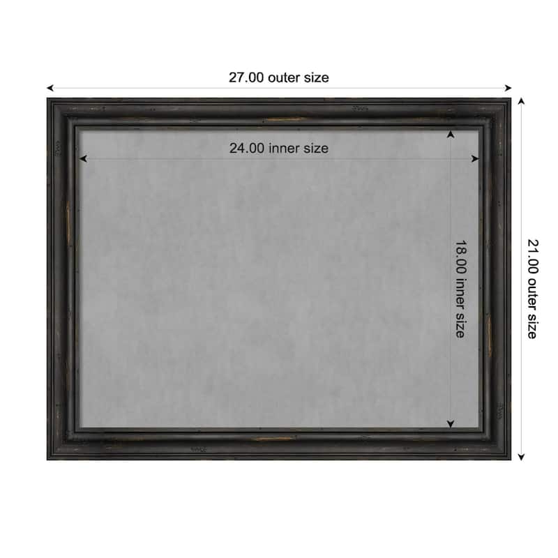 Amanti Art Rustic Pine Black Narrow Framed Magnetic Board - Board Size 24x18
