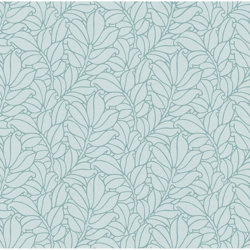 A-Street Prints Coraline Teal Leaf Wallpaper
