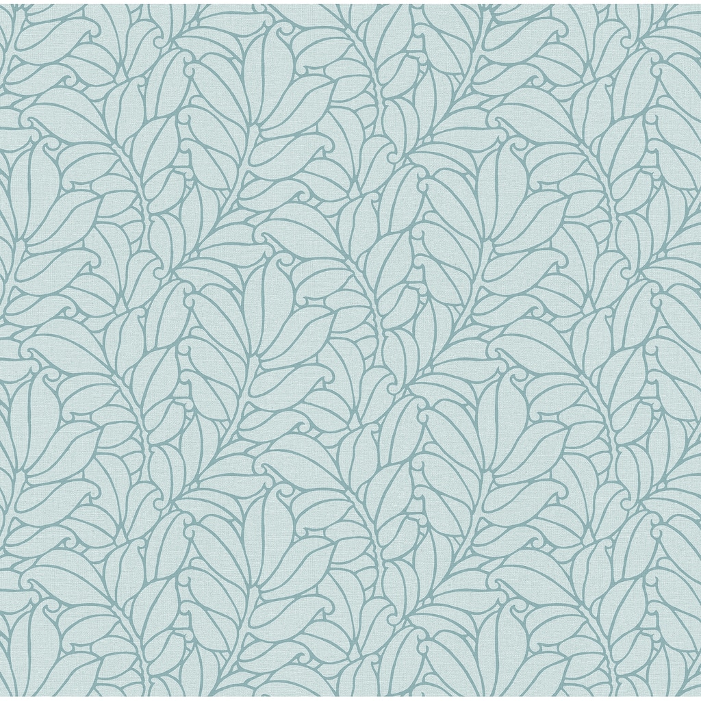 A-Street Prints Coraline Teal Leaf Wallpaper