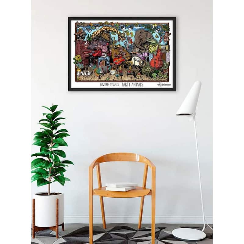 Party Animals by Howard Teman Framed Poster - 24 x 36 Inch