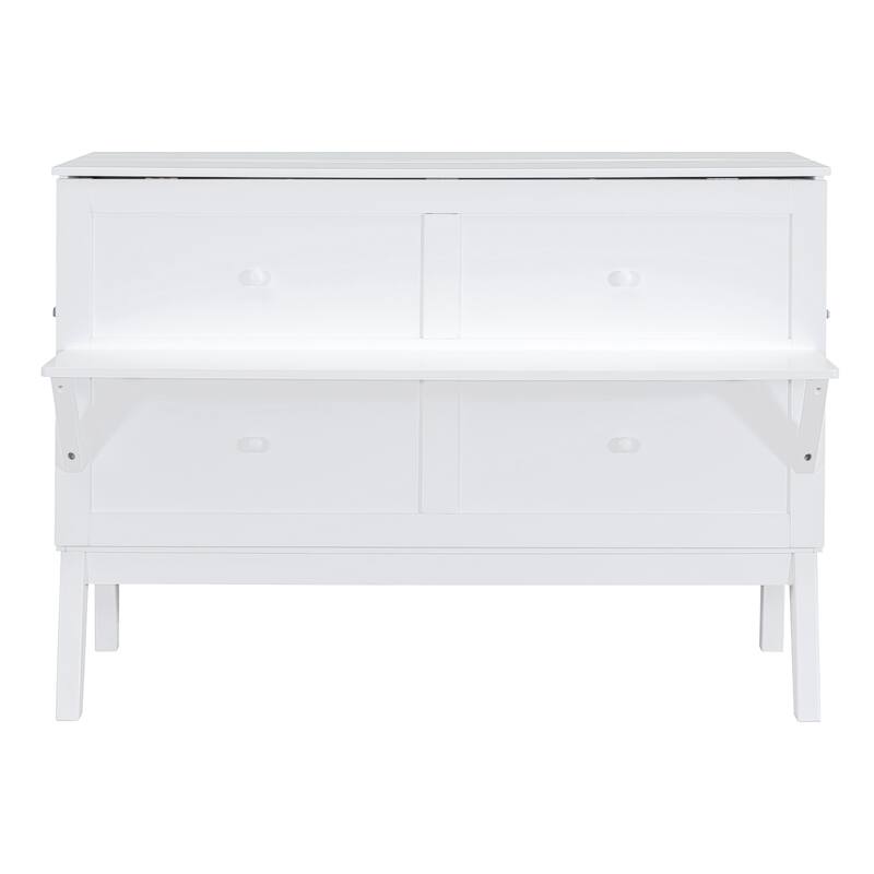 Queen Size Murphy Bed with USB Port and removable Shelves on Each Side