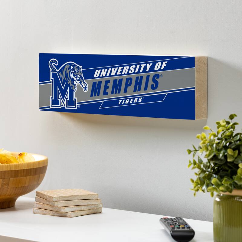University of Memphis Wooden Tabletop Mantel Shelf Sign
