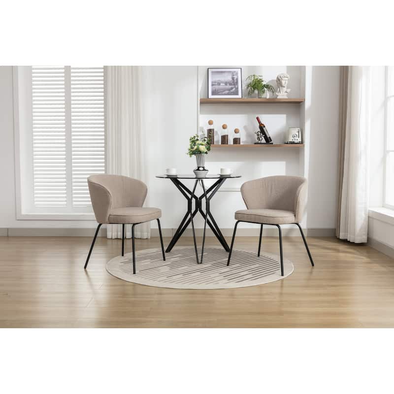 Dining Chairs With Black Metal Legs Set Of 2