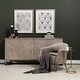 preview thumbnail 3 of 12, Giles Taupe Velvet Wrap w/ Brass Metal Base Accent Chair - 29.5L x 28.7W x 29.5H