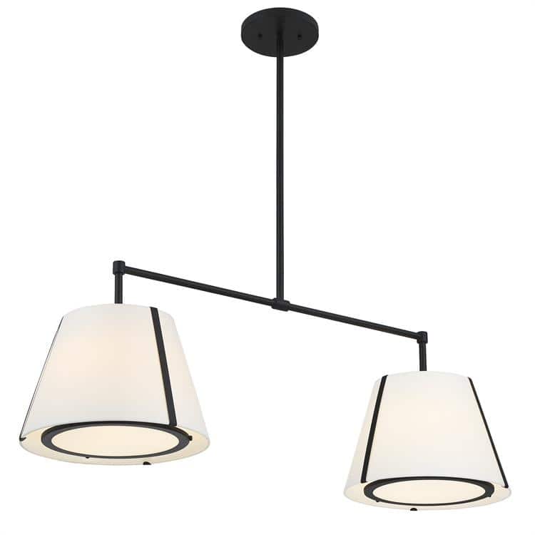 Fulton 4 Light Black Linear Chandelier - 45.75'' W x 15.25'' H x 14.25'' D